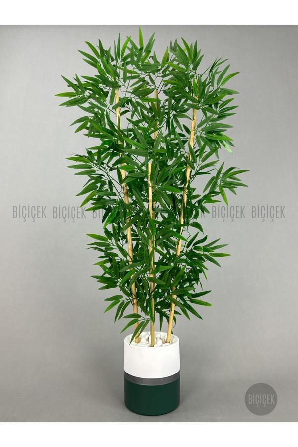 Biçiçek Yapay Bambu Ağacı 140Cm Lux Saksı - Image 1