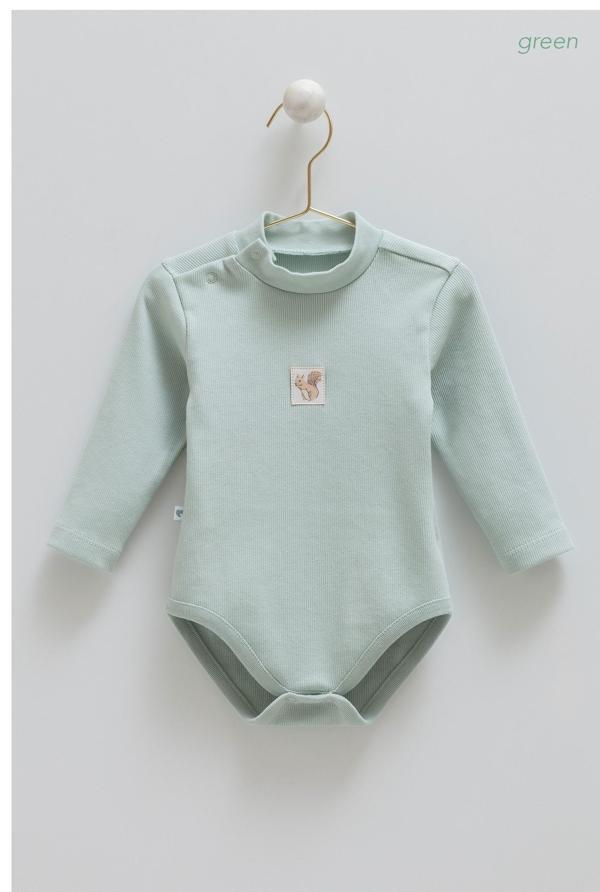 YARIM BALIKÇI BASIC ÇITÇITLI BODY - CARAMELL  - BE2072 - Yeşil - 9 - 12 Ay - BE2072-Yeşil-9 - 12 Ay Yeşil - Image 1