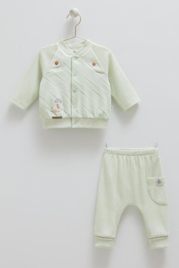 GOOD BABY ÇITÇITLI ALT ÜST TAKIM - CARAMELL  - TKE1834 - Yeşil - 3 - 6 Ay - TKE1834-Yeşil-3 - 6 Ay Yeşil - Image 1