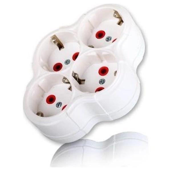 Fetih Dörtlü Topraklı Fişli Priz - Image 1