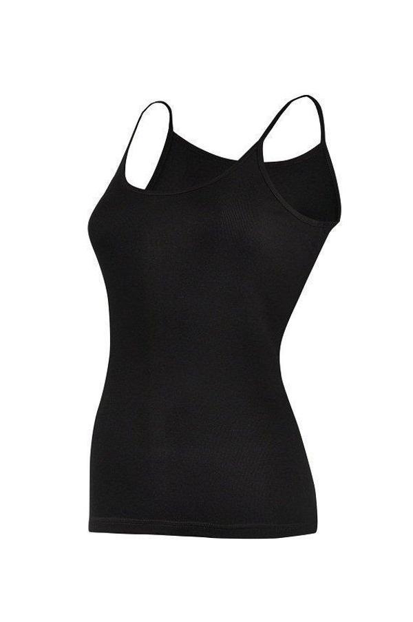 Yıldız 2047 Battal Siyah Ribana Biyeli İp Askılı Kadın Atlet - Image 1