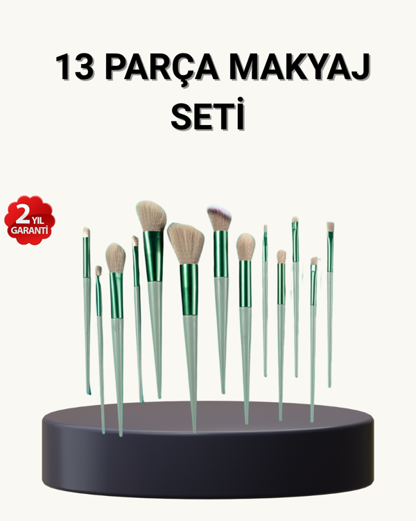 13’lü Yumuşak Kıllı Makyaj Fırça Seti – Profesyonel Kalite, Hassas Ciltlere Uygun - Image 1