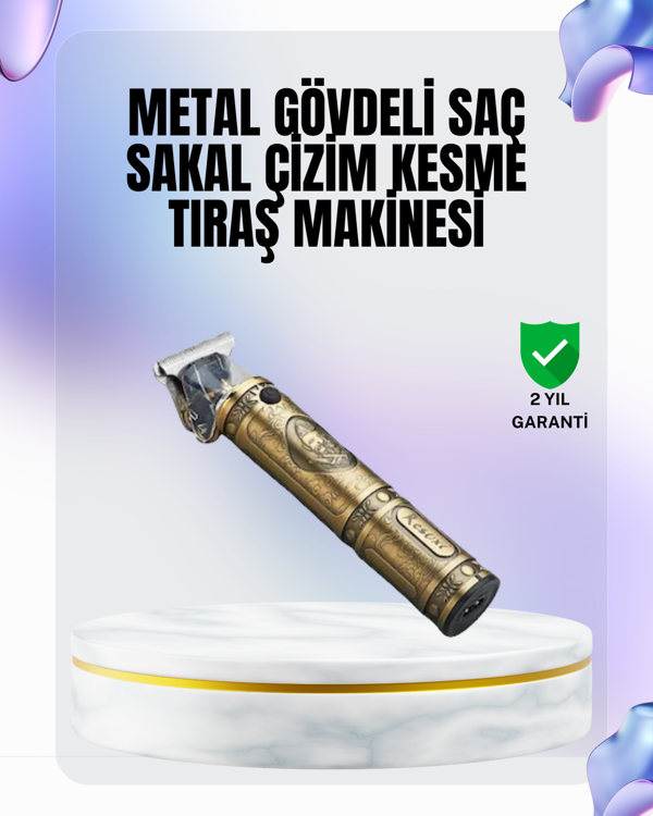 4 Kılavuz Taraklı Profesyonel Saç ve Sakal Kesme Makinesi - Image 1