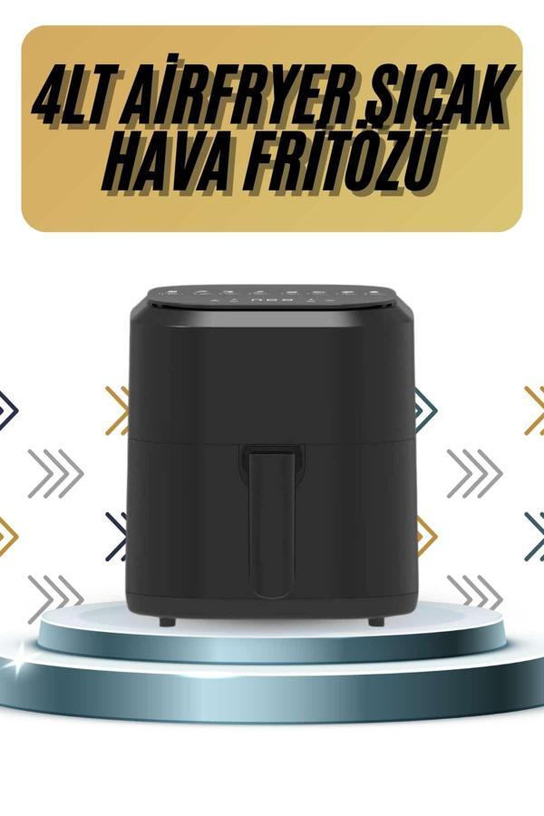 4L Airfryer Hazneli Hava Fritözü Yağsız Fritöz Taşınabilir Fırın İşlevi Gören Pratik - Image 1