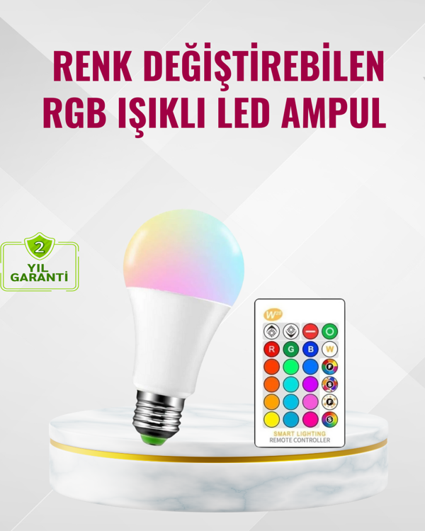 9 Watt Beyaz Işık ve Renk Ayarlı Akıllı LED Ampul - Image 1