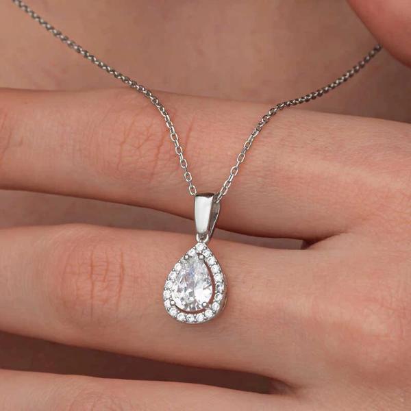 Supertrend Gümüş Damla Beyaz Zirkon Taşlı Kadın Kolye - Image 1