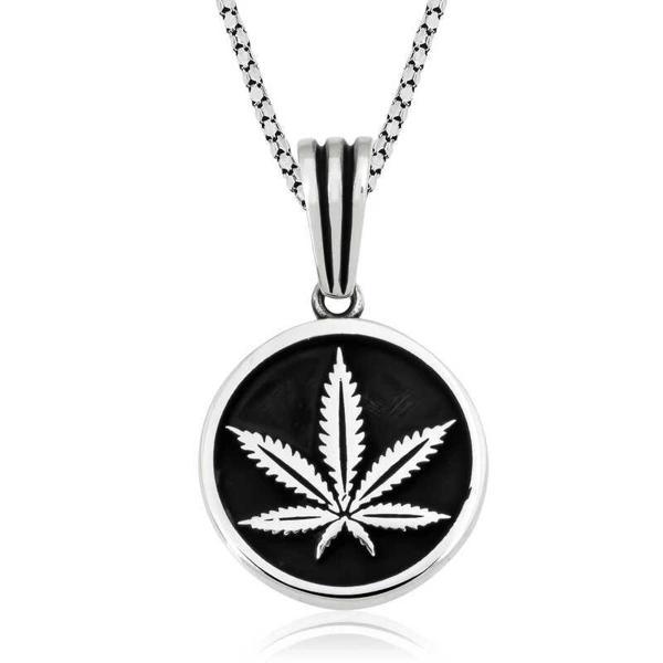 Supertrend Gümüş Kenevir Yaprağı Kolye - Image 1