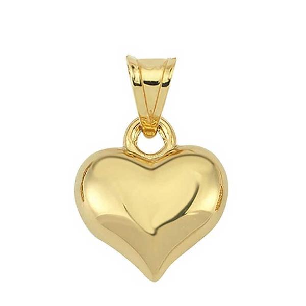 Supertrend Gümüş Küçük 3 Boyutlu Gold Kalp Kadın Kolye Ucu - Image 1