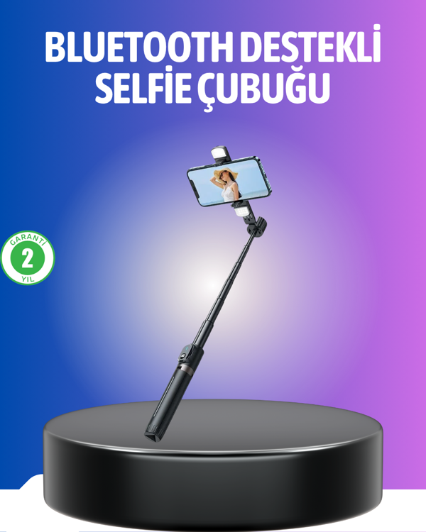 Bluetooth Selfie Çubuğu – Uzaktan Kumandalı - Image 1