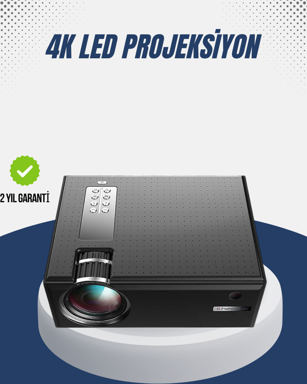 Full HD Projeksiyon – HDMI/USB Girişli, Kumandalı, Eğitim ve Sunum İçin İdeal - Image 1