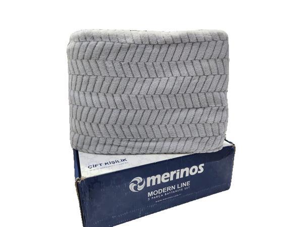 MODERNLİNE ÇİFT KİŞİLİK 3 PARÇA SENSE BATTANİYE SETİ GRİ - Image 1