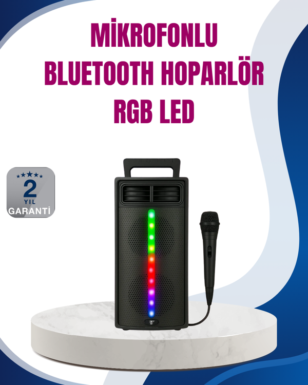 Kablosuz RGB Işıklı Bluetooth Hoparlör | Ev, Parti ve Açık Hava Kullanımı - Image 1