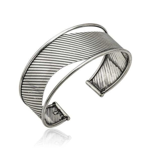 Supertrend Gümüş Eskitme Desenli Bayan Bilezik - Image 1