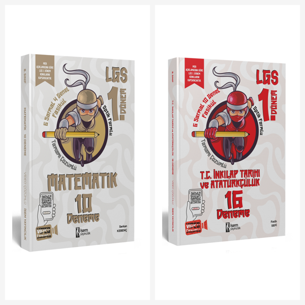 İsem 2026 8. Sınıf 1. Dönem Matematik + + İnkilap Deneme Seti 2 Kitap - İsem Yayıncılık - Image 1