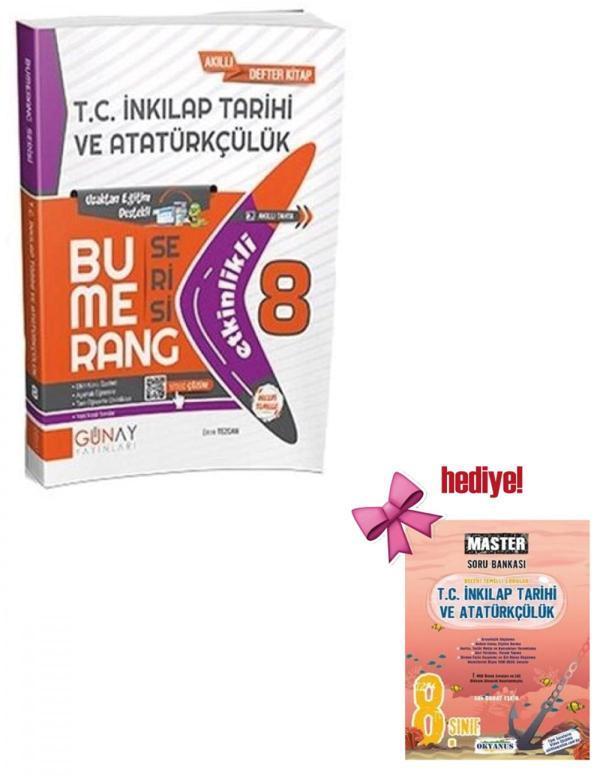 Günay 8. Sınıf Bumerang Etkinlikli T.C. İnkılap Tarihi ve Atatürkçülük + Okyanus İnkilap Soru Hediye - Günay Yayınları - Image 1