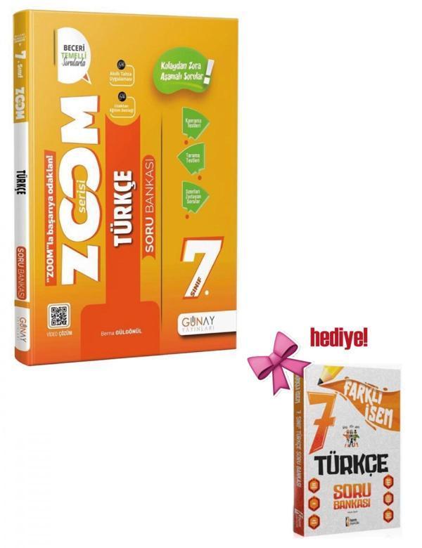 Günay 7.Sınıf Zoom Serisi Türkçe Soru Bankası + İsem Türkçe Soru Hediyeli - Günay Yayınları - Image 1