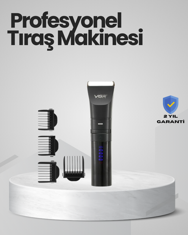 Şarjlı Tıraş Makinesi –Dijital Ekranlı, Hızlı Şarjlı, Profesyonel Kesim Seti - Image 1