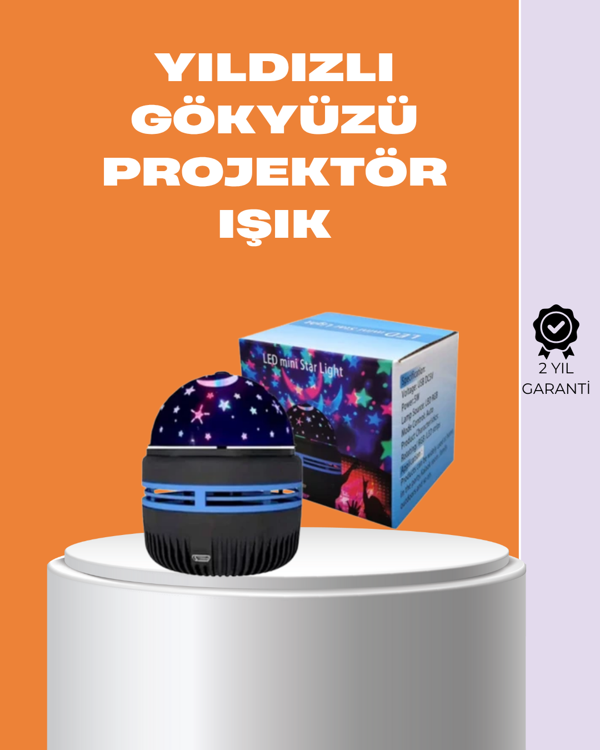 Star Master Galaxy Projektör – 360° Dönebilen Gece Lambası, Dekoratif Ambiyans Işığı - Image 1