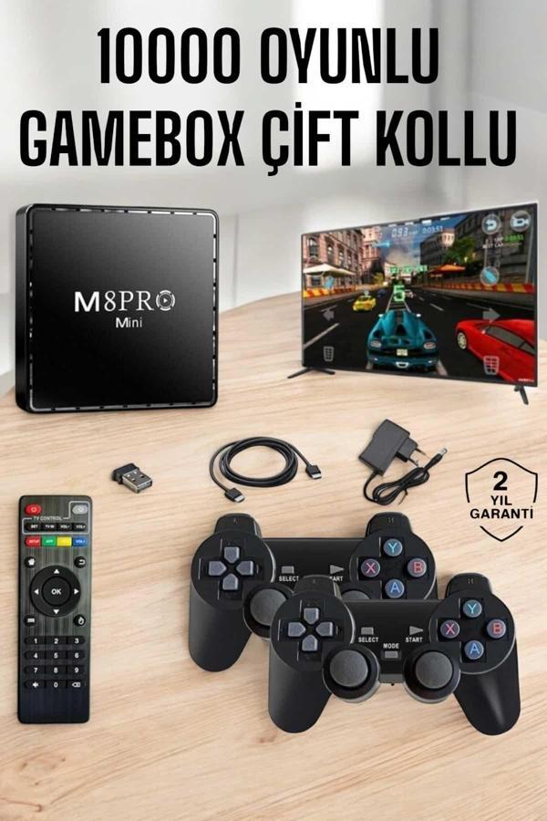 TV Box Çift Oyun Kollu 10000 Oyunlu Atari - Image 1