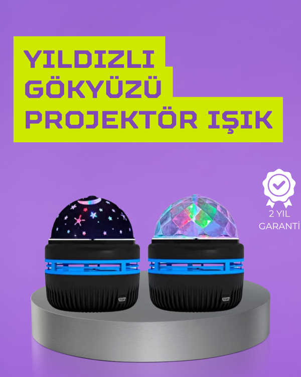 USB’li Yıldız Projektör Lamba – Döner Galaxy Işık Şovu, Çocuk ve Yetişkin Uyku Lambası - Image 1