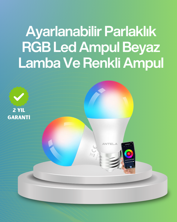 Uzaktan Kumandalı Akıllı LED Ampul, Enerji Tasarruflu - Image 1
