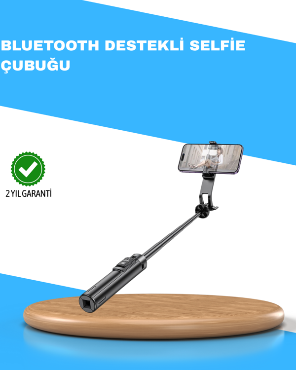 Uzaktan Kumandalı Bluetooth Selfie Çubuğu– Işıklı, 130 cm Ayarlanabilir - Image 1