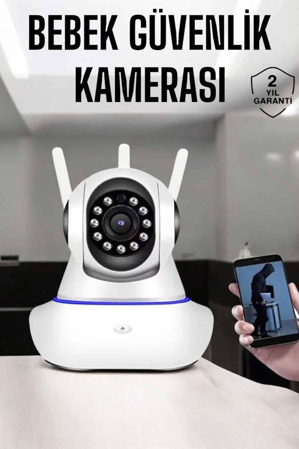 Wifi Kamera Ev Kamerası Gece Görüşlü Kablosuz Bebek Izleme Kamerası - Image 1
