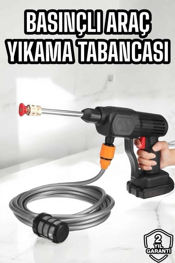 Yeni Nesil Araç Yıkama Şarjlı Tabancası Basınçlı Su Hazneli - Image 1