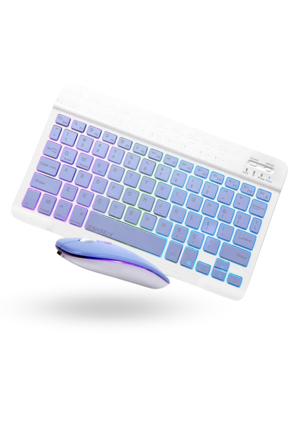 Büro Ev Ofis Bilgisayarı için Mavi Rgb Işıklı Klavye Mouse Seti - Image 1