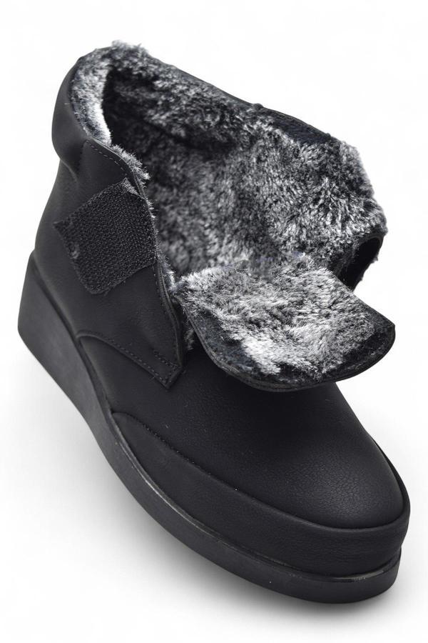200ZMRT Ortopedik Taban İçi Kürklü Siyah Anne Botu Kadın Cırtlı Bot Ayakkabı - Image 1