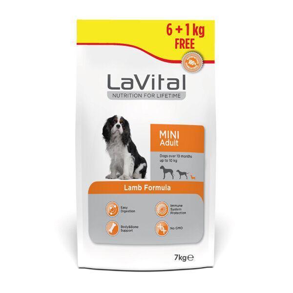 LaVital (Mini Adult) Kuzu EtliKüçük Irk Yetişkin Kuru Köpek Maması  6+1 KG - Image 1