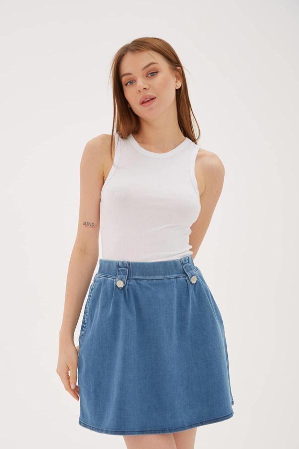 Fashion Friends Slim Fit Halter Yaka Fitilli Bayan Atlet 25Y0479K1 BEYAZ - Image 1