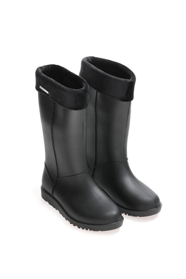 Kadın Kışlık PVC İçi Sıcak Astarlı Su Geçirmez Çizme Siyah - Image 1