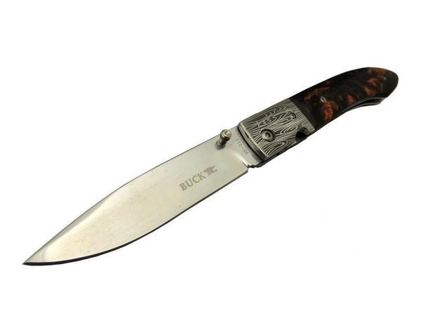 Buck Knives BK-011BK Kamp Çakı 23 cm - Kahverengi Sedef Sap, Kılıflı, Kutulu - Image 1