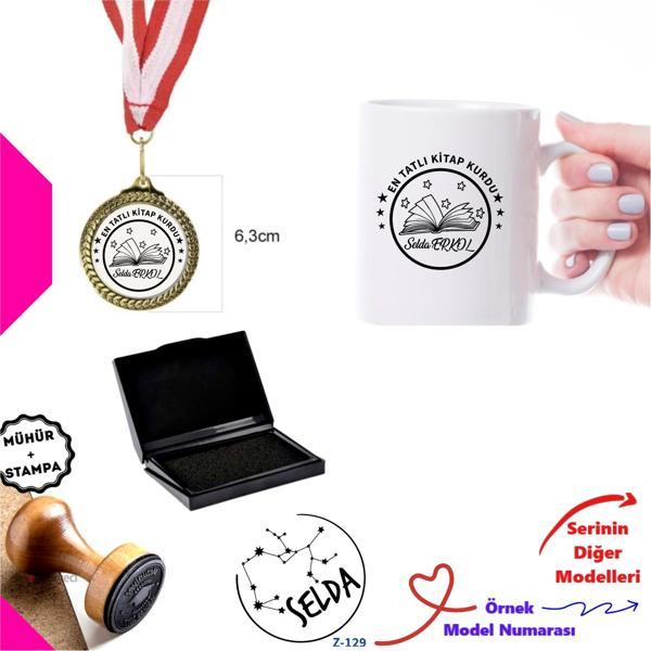 Kişiye Özel Burçlara Özel Kitapsever Set - Mühür, Madalya ve Kupa Z Serisi - Image 1