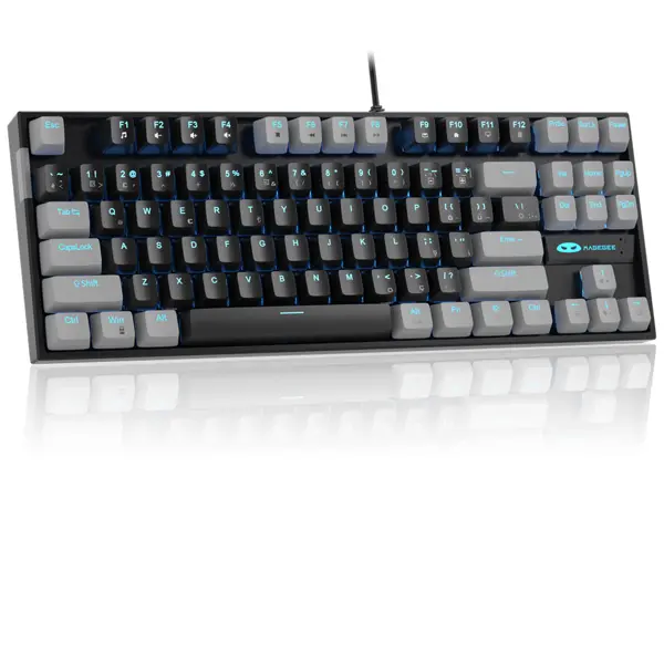 MageGee MK-STAR 87 Tuş Red Switch Gri-Siyah Kablolu Türkçe Q Mekanik Gaming Klavye - Image 1