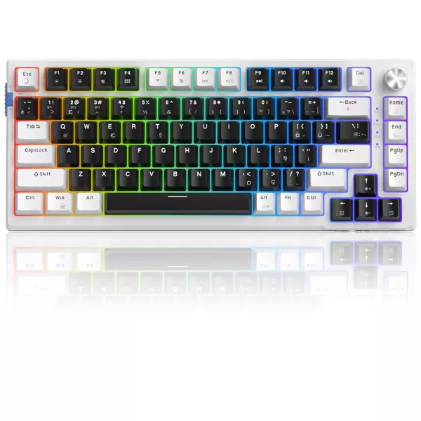 MageGee SKY81 83 Tuş Kablosuz RGB Hot-Swap Gasket Siyah-Beyaz Gaming Klavye - Image 1