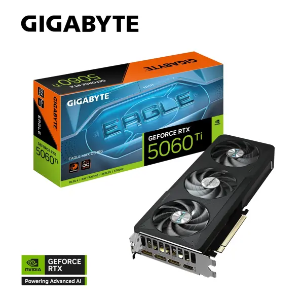 Gigabyte GeForce RTX5060TI EAGLE MAX OC GV-N506TEAGLEMAX OC-16GD GDDR7 16GB 128Bit Gaming (Oyuncu) Ekran Kartı - Image 1