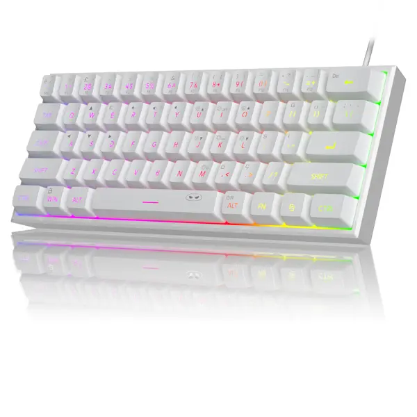 MageGee TS91 61 Tuş RGB Kablolu Beyaz Membran Gaming Klavye - Image 1