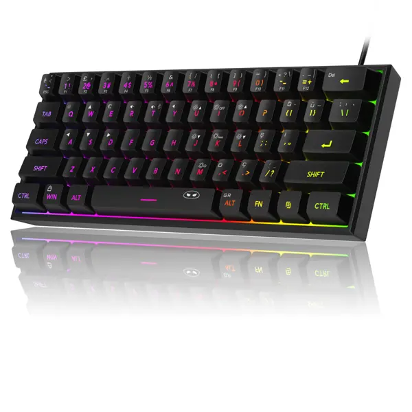 MageGee TS91 61 Tuş RGB Kablolu Siyah Membran Türkçe Q Gaming Klavye - Image 1