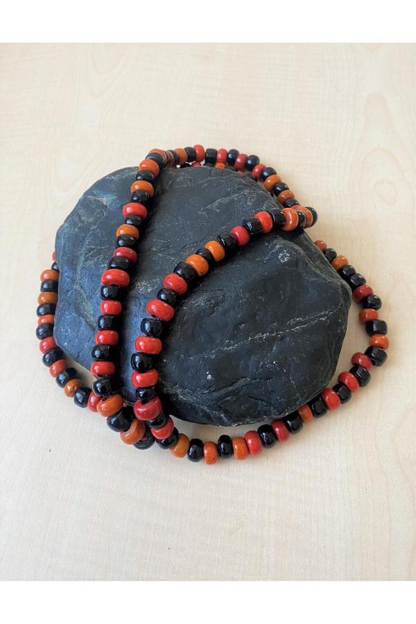 Sanat Taciri Vintage Avrupa El Yapımı Boncuklu Kolye No 45 - Image 1