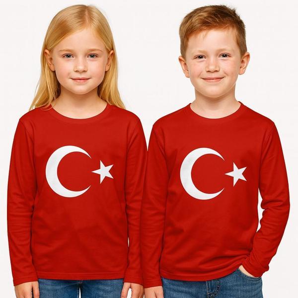 Ayyıldız Baskılı Uzun Kol Tişört - Image 1