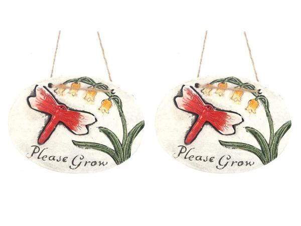 2 ADET ASILABİLİR BALKON VE BAHÇE SÜSÜ KIRMIZI YUSUFÇUK DESENLİ OVAL 17X15X1,3CM DUVAR SÜSÜ,TAŞI BALKON,BAHÇE VE ODA DEKOR  HOŞGELDİNİZ TABLO,TABELA - Image 1