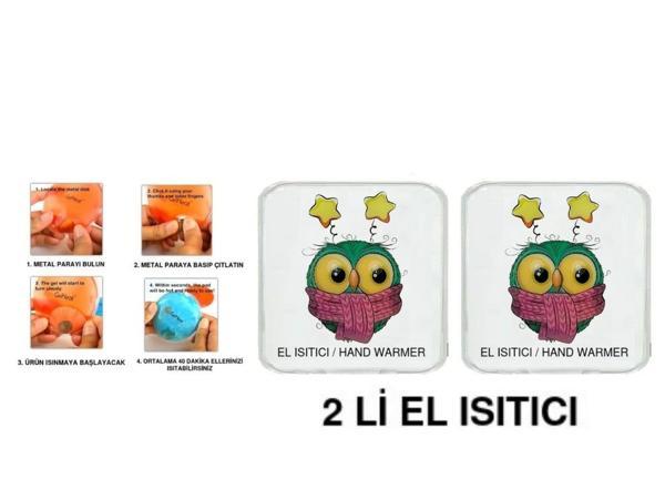 2 ADET ATKILI BAYKUŞ CEP SOBASI,EL ISITICI,SICAK SU TORBASI PVC  10x9,5cm - Image 1