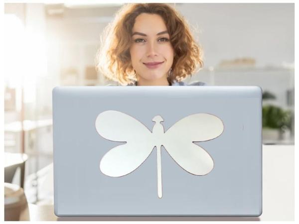 2 ADET DEFTER STİCKER,LAPTOP STİCKER  AYNALI  KELEBEK ŞEKİLLİ 20X13X0,6CM - Image 1