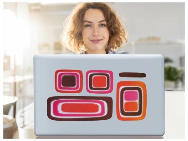 2 ADET DEFTER STİCKER,LAPTOP STİCKER  KARELİ DESEN PVC 61X30X0,5CM - Image 1