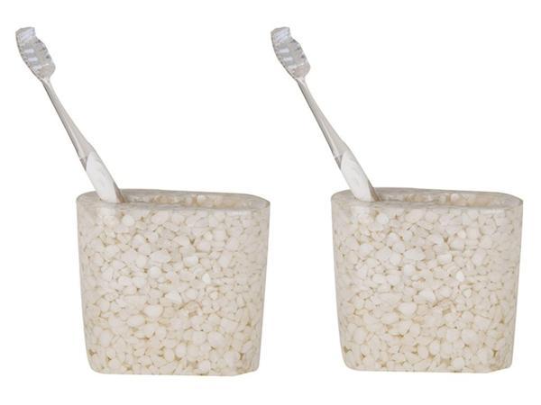 2 ADET DİŞ FIRÇALIK DENİZ TAŞI EL YAPIMI 400 GR 10X5X9CM BANYO SETİ   - Image 1