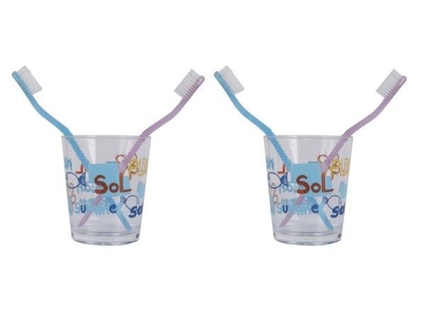 2 ADET DİŞ FIRÇALIK VE MACUN KABI DENİZ DESEN AKRİLİK 8X8X9CM  BANYO SETİ   - Image 1