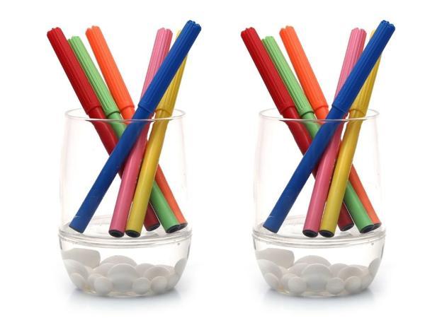 2 ADET KALEMLİK BEYAZ İNCİLİ OFİS GERECİ 8X8X11CM 300ML - Image 1