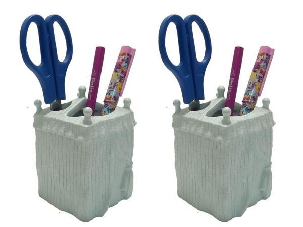 2 ADET KALEMLİK DENİZ FENERİ MODEL POLİRESİN OFİS GERECİ  7X7X12CM - Image 1